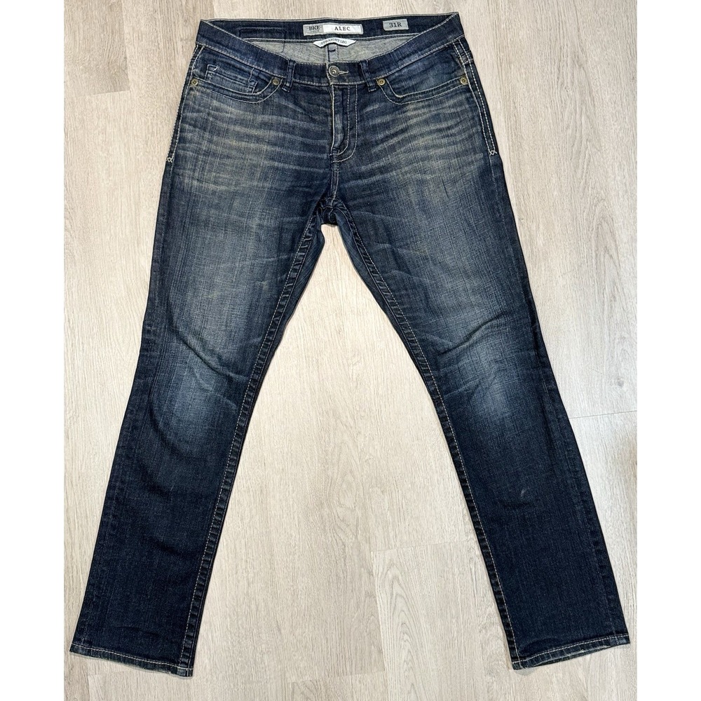 BKE Alec Straight Leg Jeans Mens 31x32 Dark Wash Blue Stretch Coolmax Western